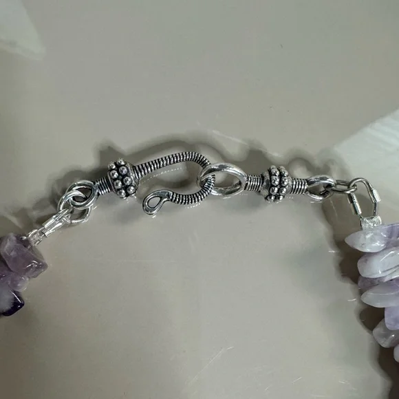 Hand-crafted Chevron Amethyst Necklace